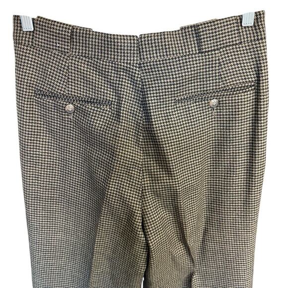 Vtg I. Magnin 100% Wool Houndstooth Womens Pants Sz 12 Pleated Old Money Preppy - Picture 4 of 10